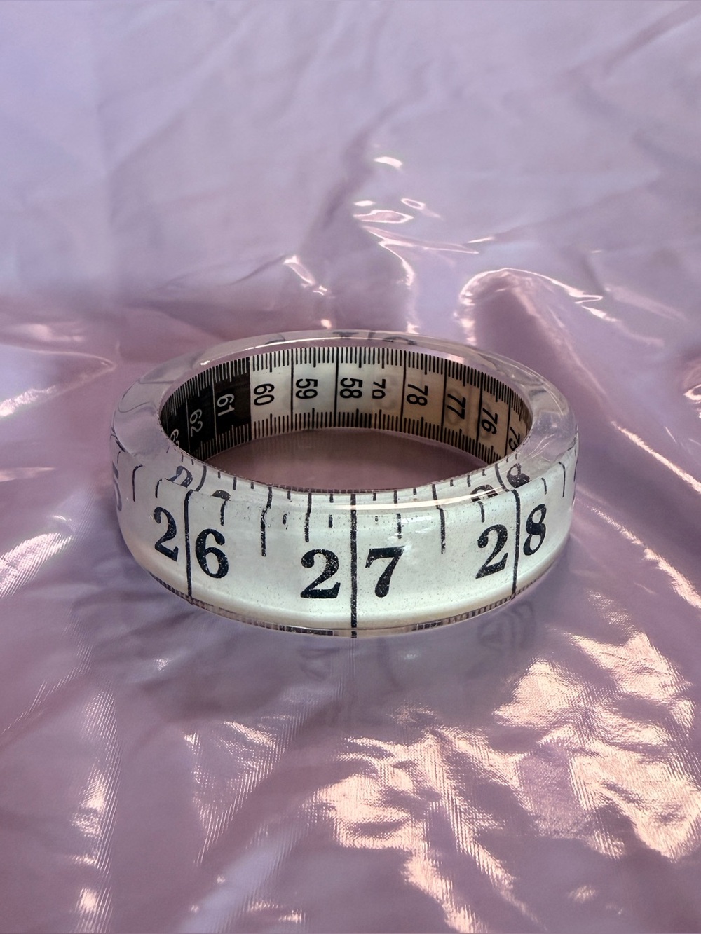 White measuring tape bangle